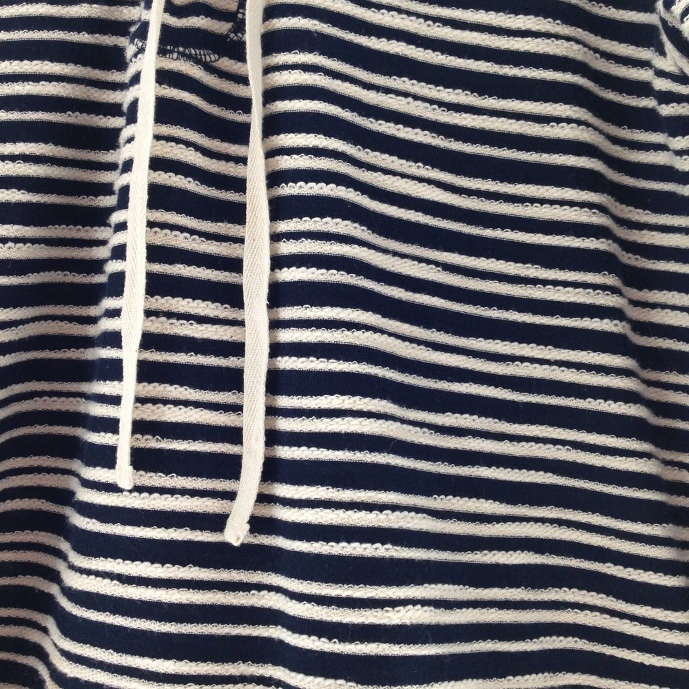 Sanctuary Women's Black White Striped Textured Hooded Drawstring Blouse … - Picture 4 of 8